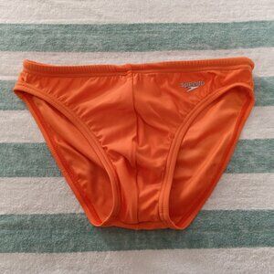 (*) ORANGE SPEEDO SWIM BRIEF, SIZE 30", 2" Side Seam (Pre-Owned)